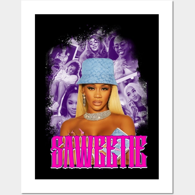 Saweetie Rapper design Wall Art by Planet of Tees